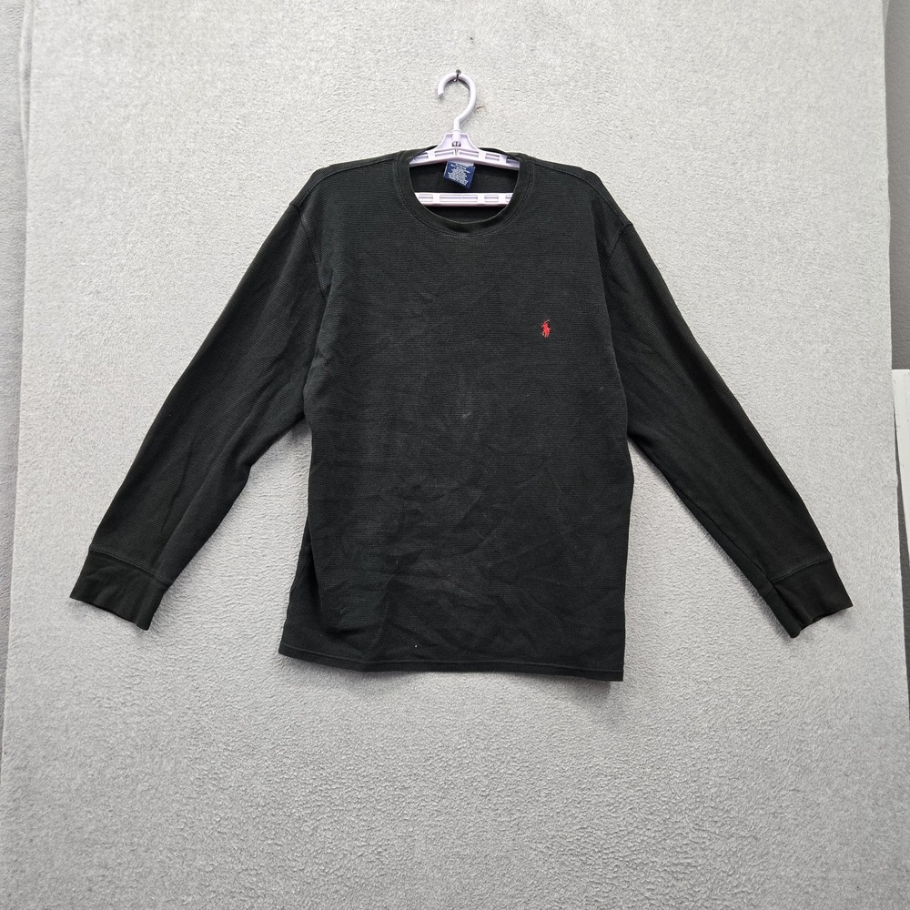 Polo Ralph Lauren Men Sleepwear XL Black Embroidered Pajama Top Logo Long Sleeve